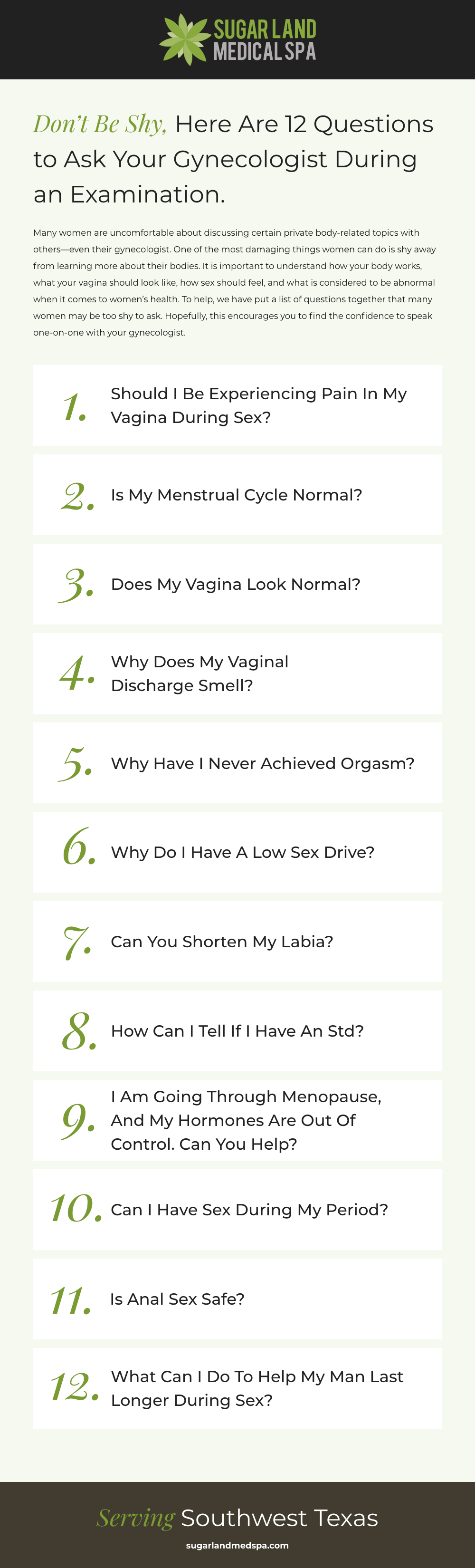 Questions to ask about sex