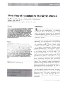 The Safety of Testosterone therapy in women
