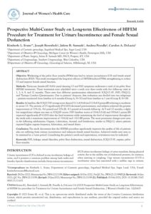 Emsella CLIN JWHC HIFEM for UI FSD long term study Evans ENUS100 1